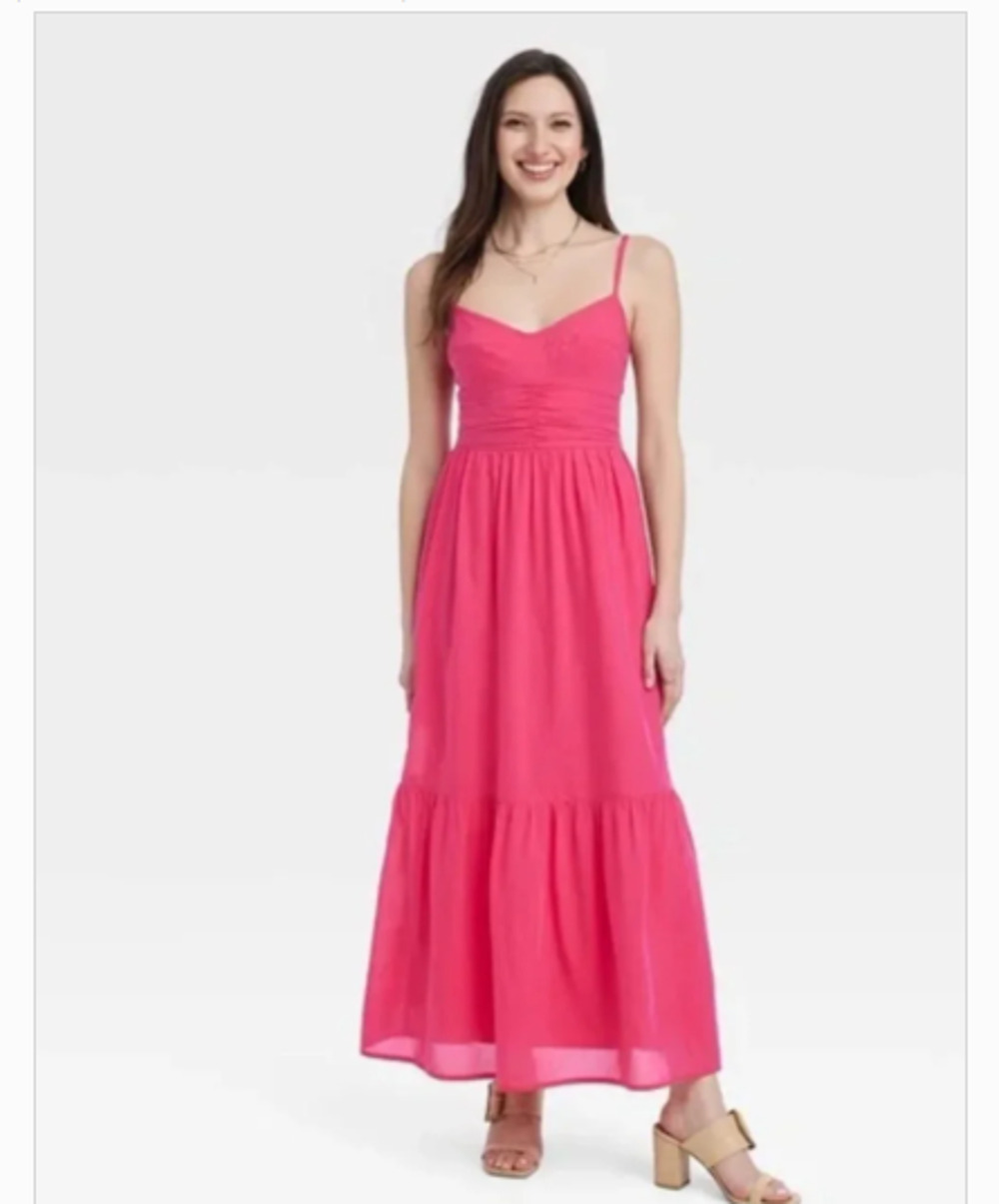 Hot Pink Maxi Dress Sleeveless Smocked NWT Size Medium -Universal Thread